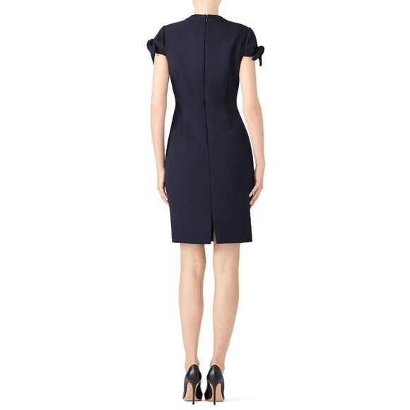 Badgley Mischka Navy Tie Sleeve Sheath Dress $395 - Picture 4 of 10
